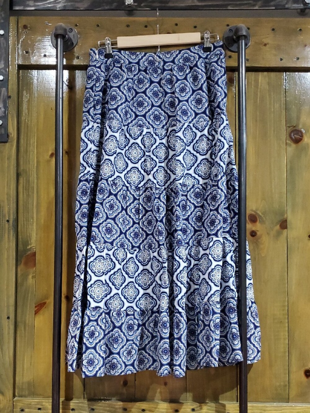 Boden Blue and White Patterned Women’s Maxi Skirt Anthropologie Prairie Farm - Picture 4 of 6